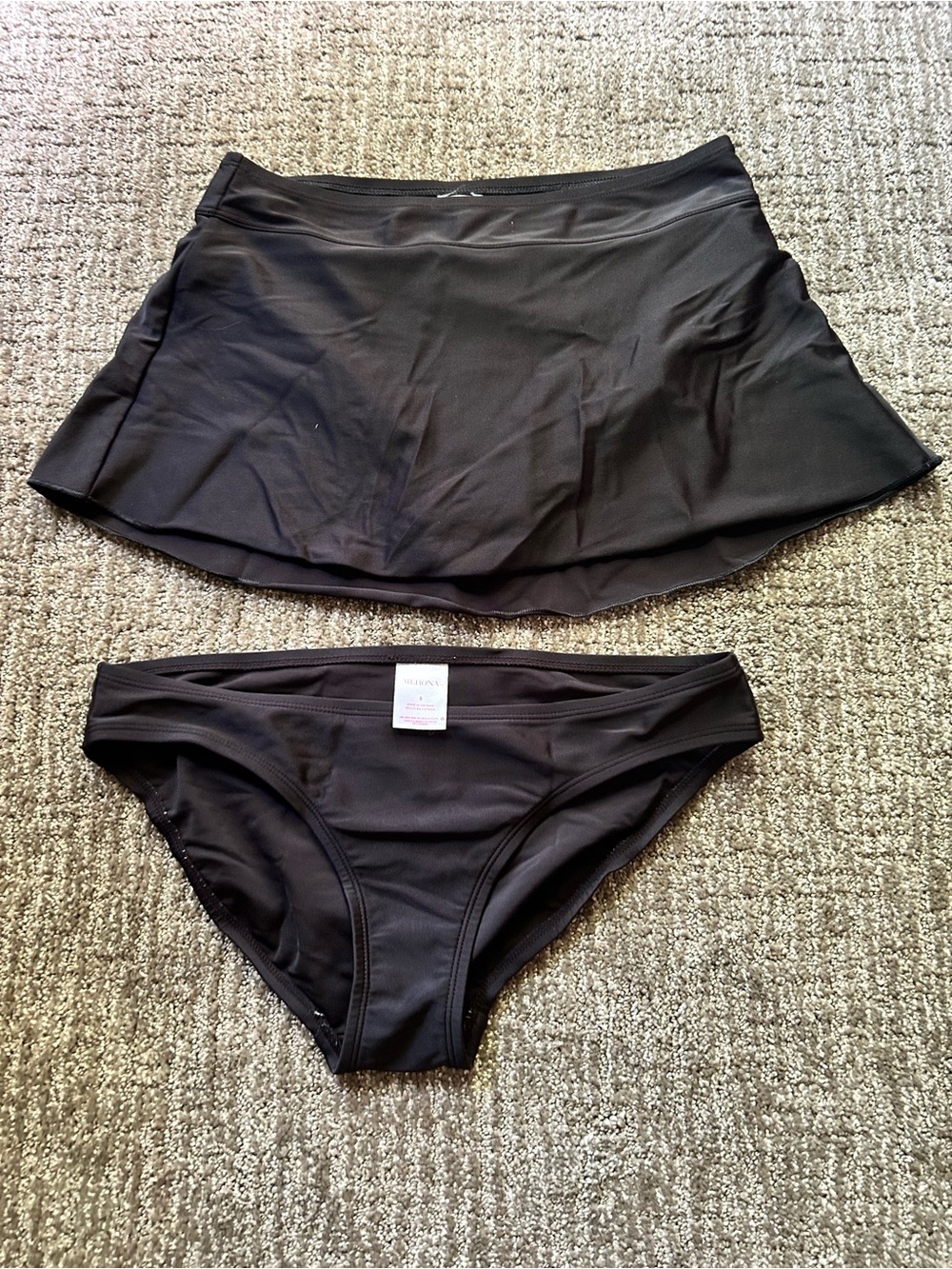 Merona Black Women's Swim Skirt and Bikini Bottom Set